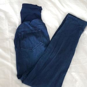 Lux essentials denim dark wash skinny maternity jeans